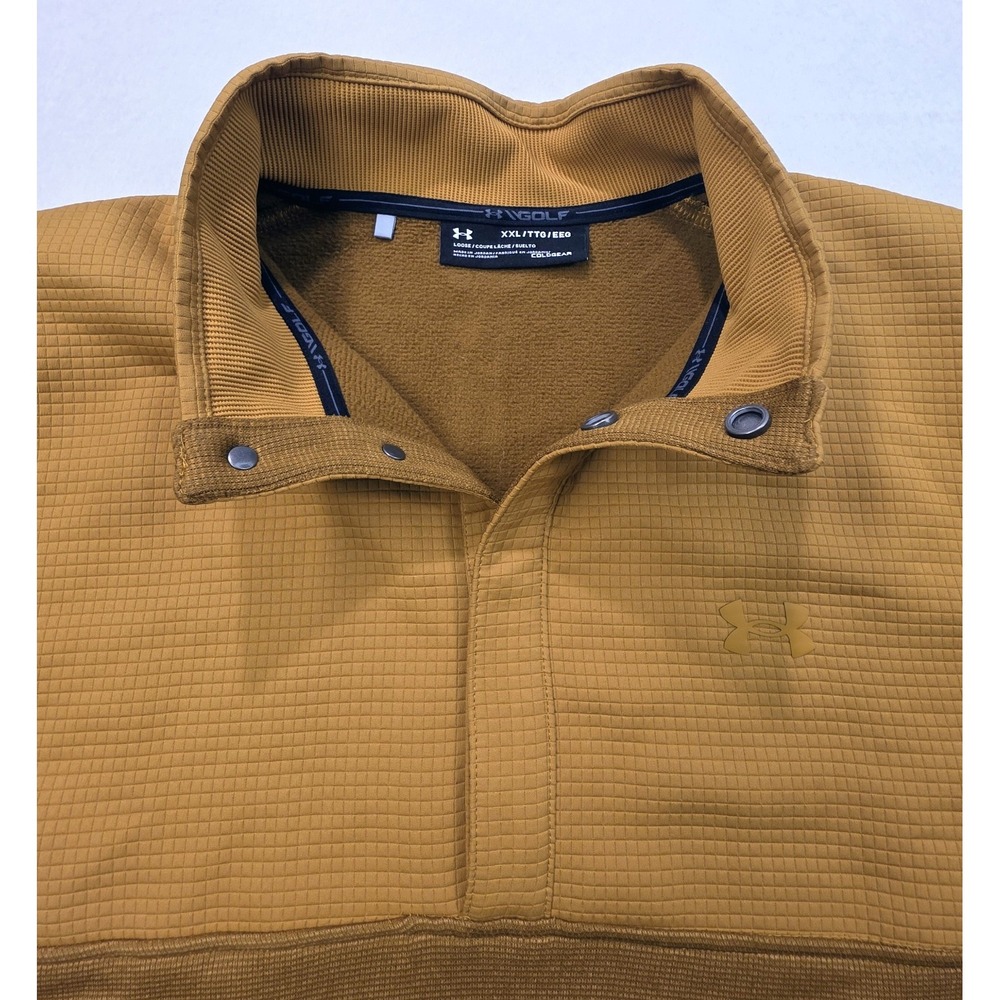 Actual Under Armour Golf Pullover Sweater Mens 2XL SNAP Henley H2O Resistant